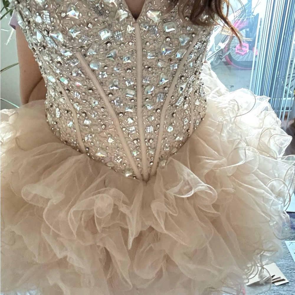 Elegant Ballerina Dress with Gem Embellishments